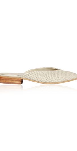 Bembien Bembien - Faye Woven Leather Mules - Ivory - FR 40