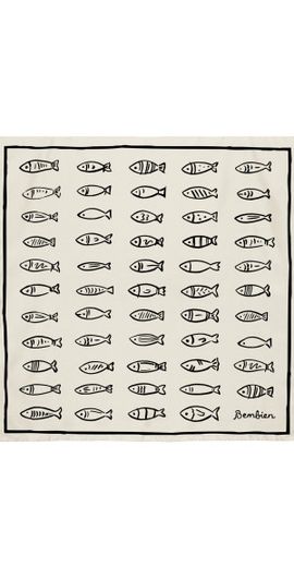 Bembien Bembien - Pesce Silk Scarf - Black/white - OS