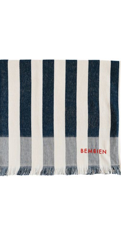 Bembien Bembien - Plage Striped Cotton Towel - Blue