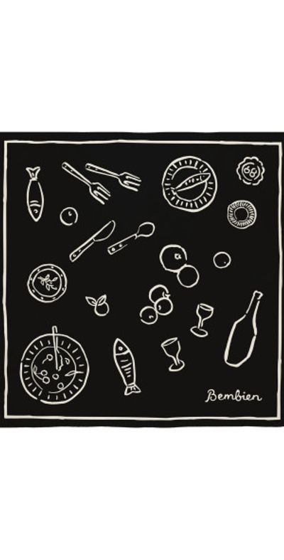 Bembien Bembien - Tableau Silk Scarf - Black/white - OS