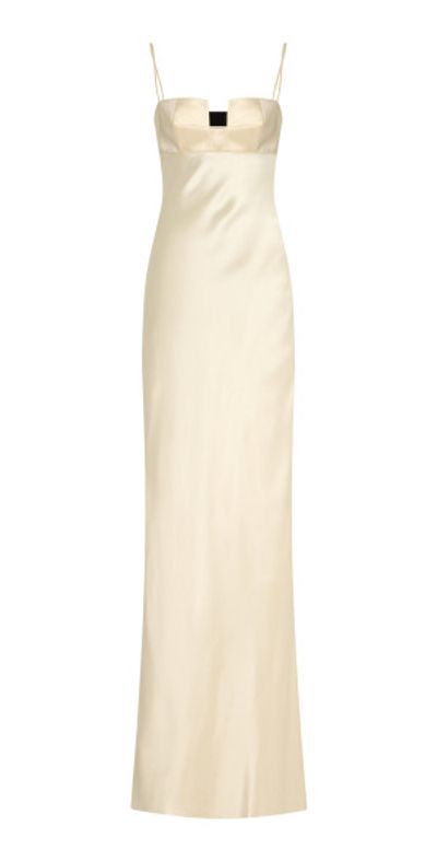 BEVZA - - Satin Bustier Maxi Dress - White - L
