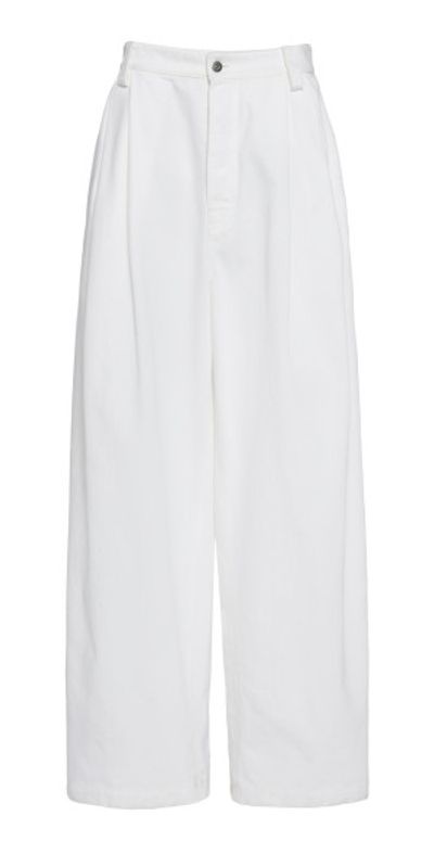 Bottega Veneta Bottega Veneta - Pleated Denim Wide-Leg Trousers - White - IT 42