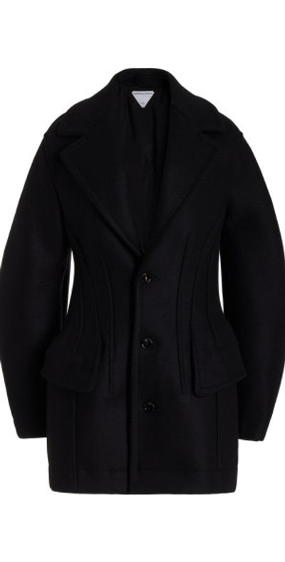 Bottega Veneta Bottega Veneta - Stretch-Wool Felt Short Coat - Black - IT 42 - Moda Operandi