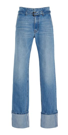 Brandon Maxwell Brandon Maxwell - The Alexa Cuffed Rigid Low-Rise Straight-Leg Jeans - Medium Wash - 30