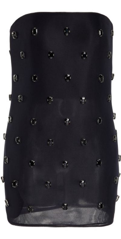 Brandon Maxwell Brandon Maxwell - The Kayla Petal-Embroided Mini Dress - Black - M