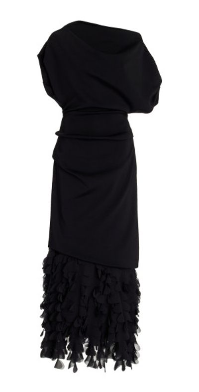 asymmetric midi dress zara Women's Aura Asymmetric Off-Shoulder Cotton Spandex Floor Length Dress XS/S/M/L/XL/XXL Yellow/Black/Black and White MEAN BLVD Yellow / XXL