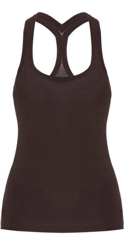 Brandon Maxwell Brandon Maxwell - The Raven Racerback Knit Tank Top - Brown - XS