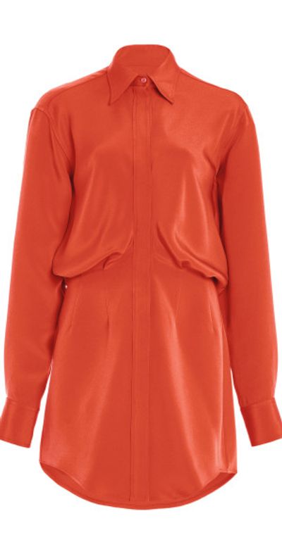 Brandon Maxwell - - The Vera Silk Mini Shirt Dress - Red - US 6 - Moda  Operandi