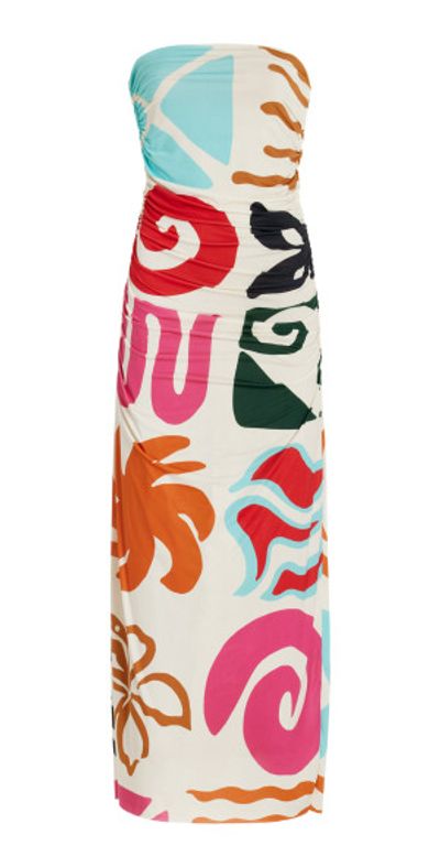 Cala de la Cruz Exclusive Daphne Strapless Printed Jersey Maxi