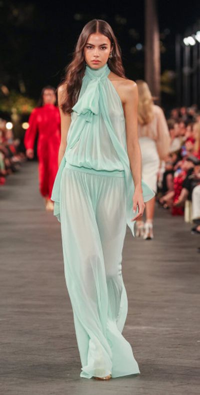 Carla Zampatti - - Drop-Waist Silk-Georgette Maxi Dress - Green - AU 12