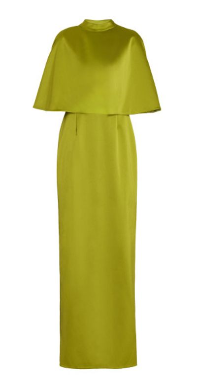 Carolina Herrera - - Cape-Detailed Satin Gown - Green - US 8 - Moda Operandi Carolina Herrera - - Cape-Detailed Satin Gown - Green - US 8 - Moda Operandi