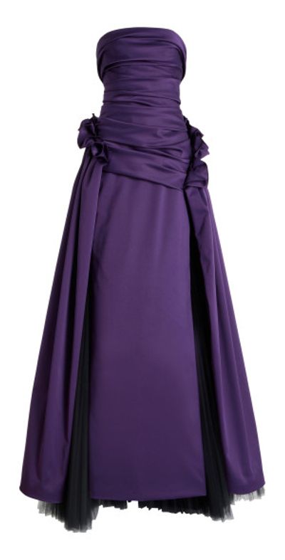moda operandi purple dress Draped Silk-Chiffon Mini Dress By Oscar De La Renta | Moda Operandi