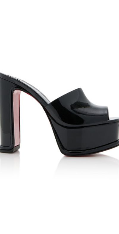 Christian Louboutin Christian Louboutin - Amali 130mm Patent Leather Mules - Black - IT 38 - Moda Operandi
