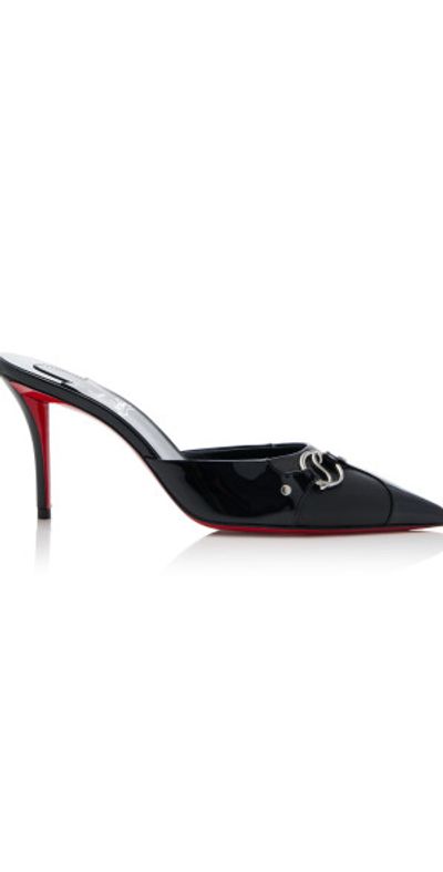 Christian Louboutin Christian Louboutin - CL in 90s 80mm Patent Leather Mules - Black - IT 39
