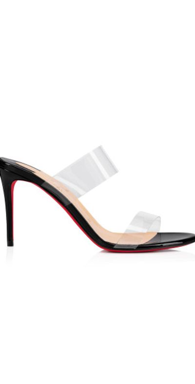 Christian Louboutin Christian Louboutin - Just Nothing 85mm Patent PVC Sandals - Black - IT 41 - Moda Operandi