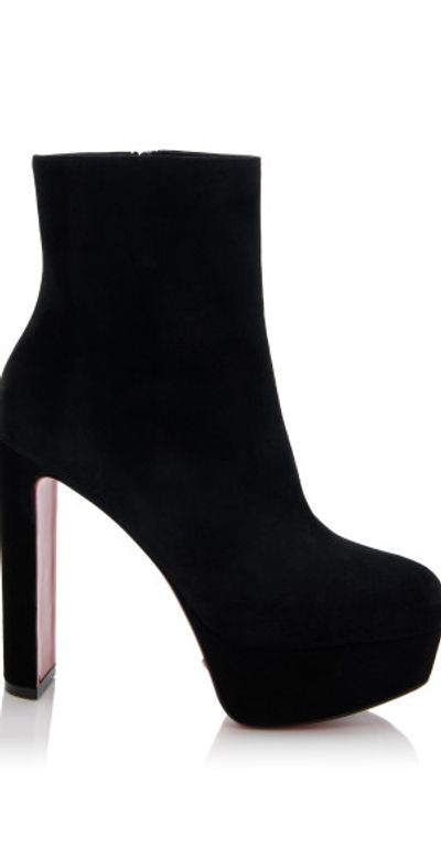 Christian Louboutin Christian Louboutin - Loo 130mm Veau Velours Ankle Boots - Black - IT 41