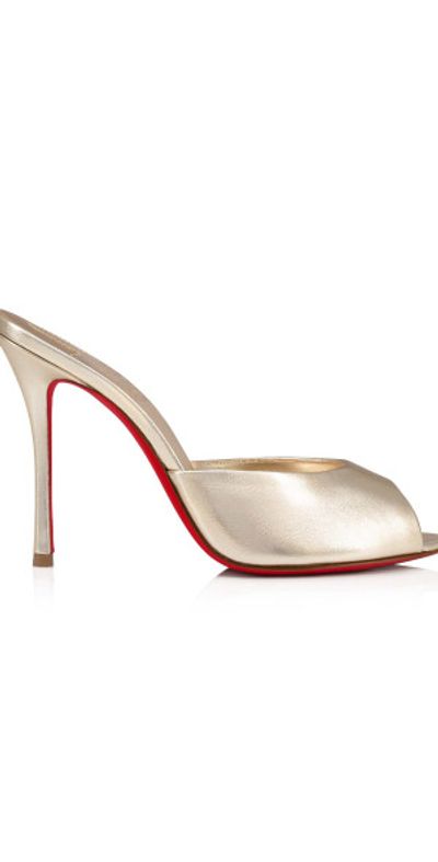Christian Louboutin Me Dolly 100mm Metallic Leather Mules
