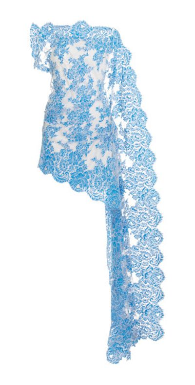 Christopher Esber - - Asymmetric Lace Mini Dress - Blue - AU 10 Christopher Esber - - Asymmetric Lace Mini Dress - Blue - AU 10