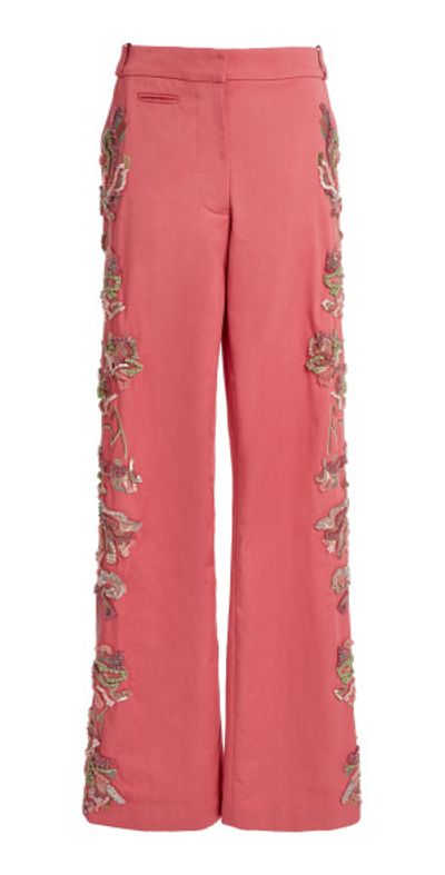 Christopher Esber Christopher Esber - Duke Embellished Cotton Wide-Leg Pants - Pink - AU 8