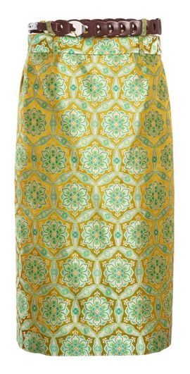 Christopher Esber Christopher Esber - Palmira Leather Belted Midi Skirt - Print - AU 12