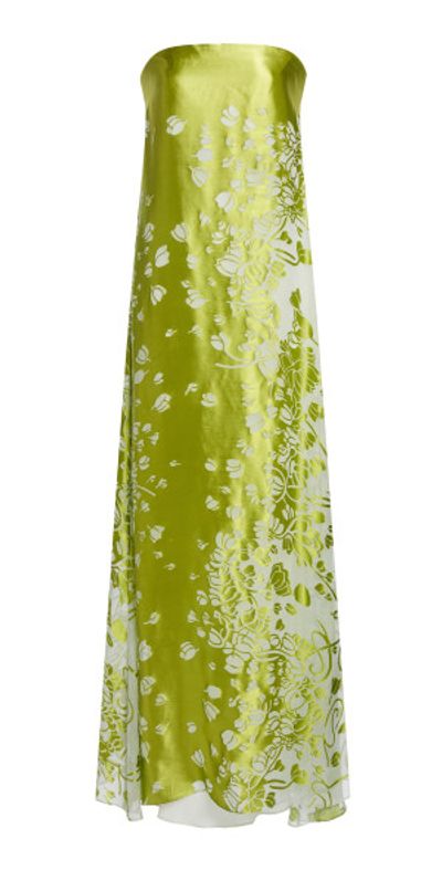 christopher esber satin burnout maxi dress Christopher Esber - - Satin Burnout Maxi Dress - Green