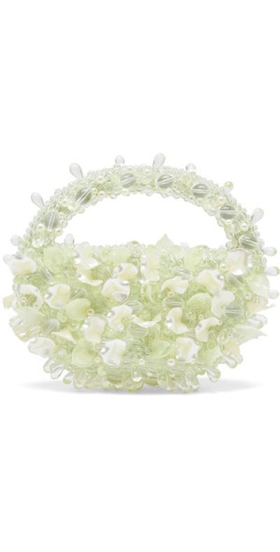 Clio Peppiatt - - Petal Beaded Bag - Green - OS