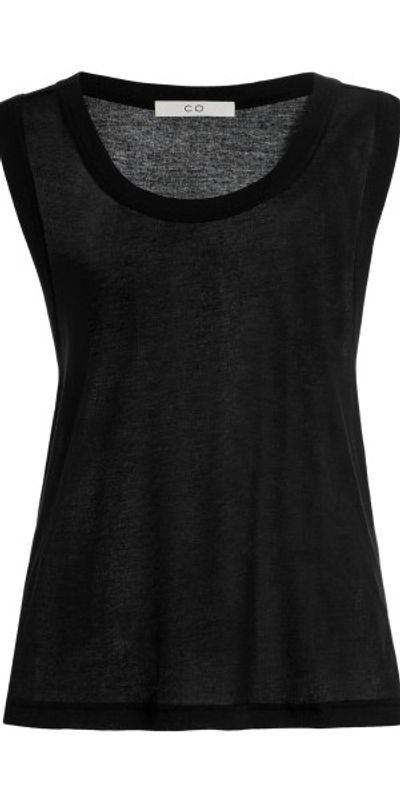 Co Co - Sheer Cotton Tank Top - Black - XS
