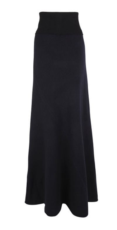 Cortana Cortana - Avalon Cashmere Maxi Skirt - Blue - FR 36