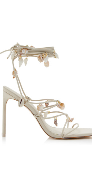 Cult Gaia - - Lazar Seashell Leather Sandals - White - IT 42