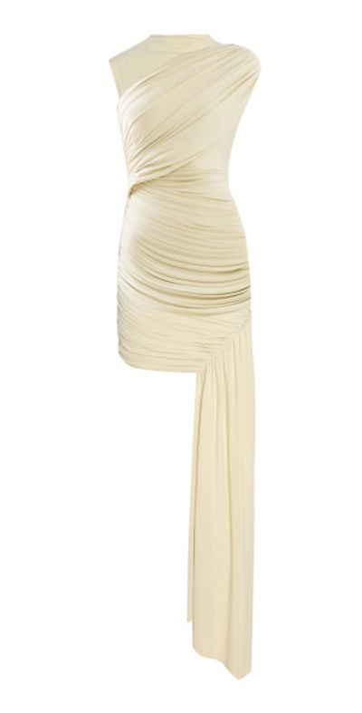 de la vali ravenna maxi dress RAVENNA MINI DRESS IN BABY YELLOW JERSEY DE LA VALI OFFICIAL