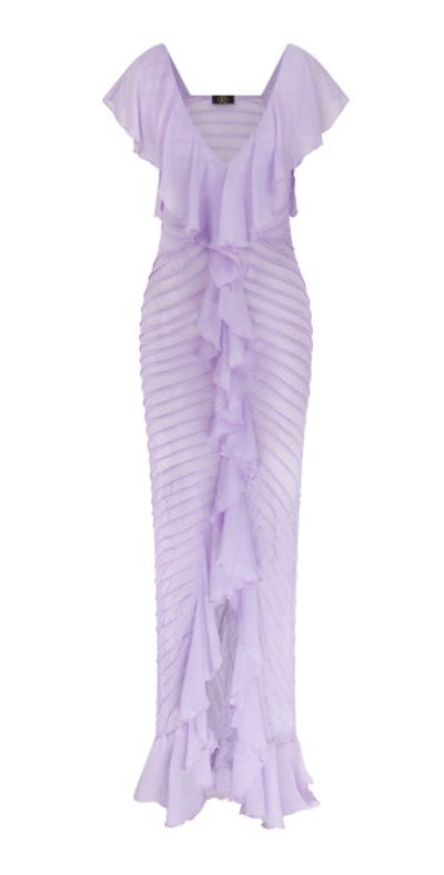 moda operandi purple dress Zuhair Murad Embroidered Tulle Maxi Dress In Purple