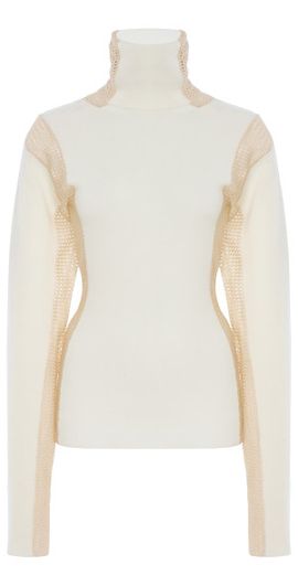 Diotima Diotima - Crochet-Detailed Wool-Blend Turtleneck Top - Ivory - 1