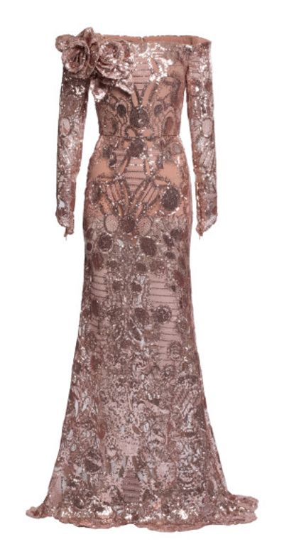 Elie Saab - - Tulle Embroidered Off-The-Shoulder Maxi Dress - Purple - FR  42 - Only At Moda Operandi
