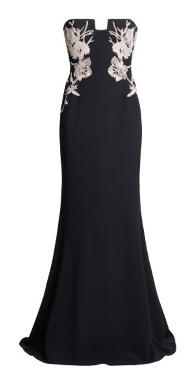 sachin and babi light blue dress Sky Velvet Dress With Sheer Embroidered Sleeves – Gina Bacconi main image 0