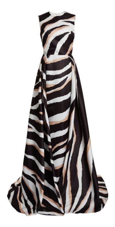 Elie Saab - - Zebra Print A-line Maxi Dress - Black/white - FR 46 - Only At  Moda Operandi