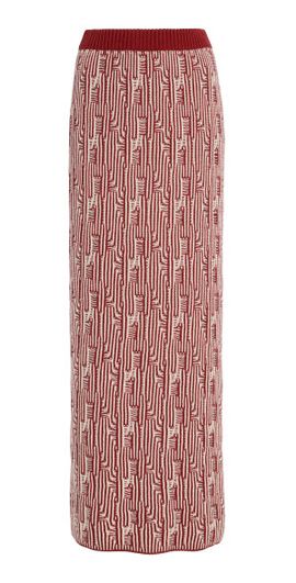 ESCVDO ESCVDO - Tayta Knit Cotton Maxi Skirt - Burgundy - XS