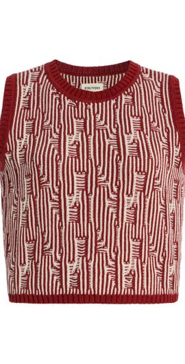 ESCVDO ESCVDO - Tayta Knit Cotton Sleeveless Sweater - Burgundy - L