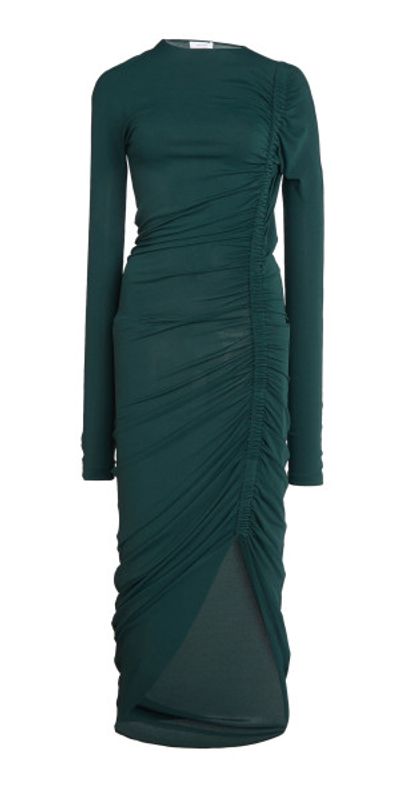 Ferragamo Ferragamo - Ruched Jersey-Knit Midi Dress - Green - IT 38