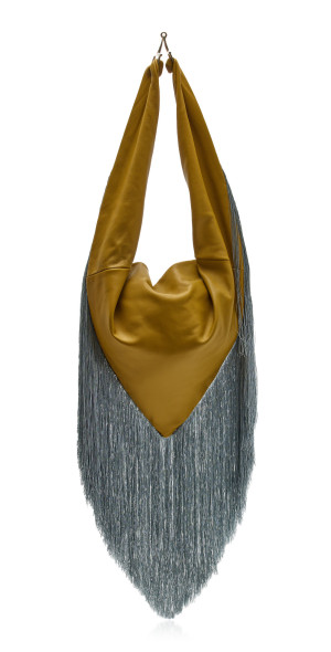 ミュージシャン PU Leather Fringe Shoulder FRANÇOISE - - Push Medium Fringed Leather Shoulder Bag - Green - OS