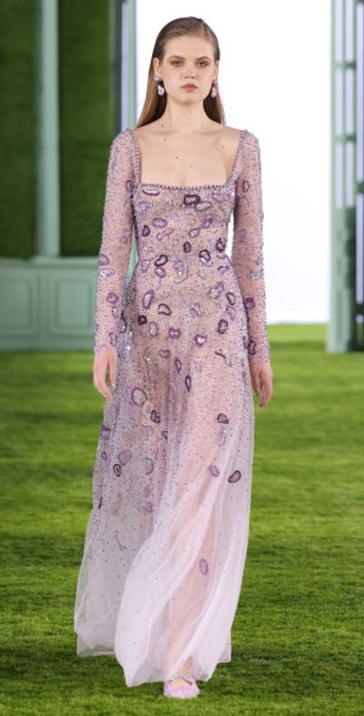 Georges Hobeika Embellished Georgette Maxi Dress Purple FR