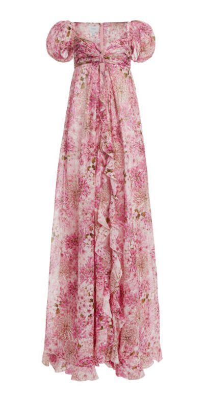 Giambattista Valli - - Draped Printed Cotton Maxi Dress - Pink - IT 46 -  Moda Operandi