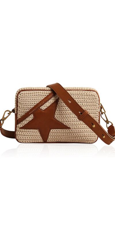 Golden Goose Golden Goose - Star Raffia Crossbody Bag - Neutral - OS - Moda Operandi