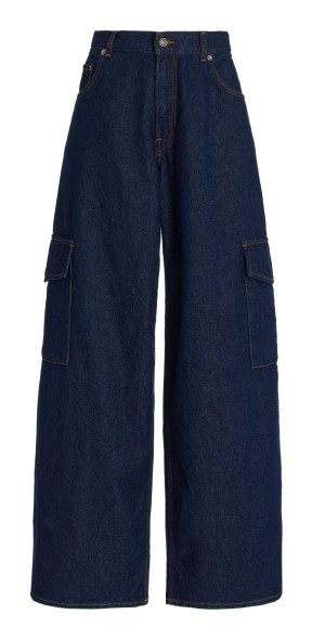 HAIKURE - - Bethany Stretch Drop-Rise Wide-Leg Cargo Jeans - Dark 