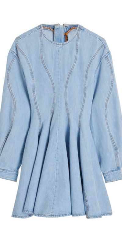 haikure denim dress HAIKURE Shila Ziggy Denim Mini Dress