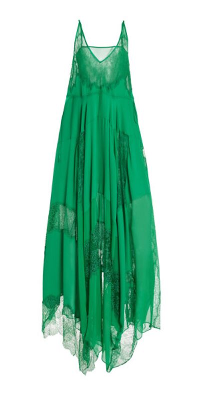 green emerald velvet dress Lace Trim Midi Slip Dress | Modern Satin Elegance