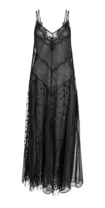 white christmas dresses Noir Crystal Strap Long Silk Slip Dress