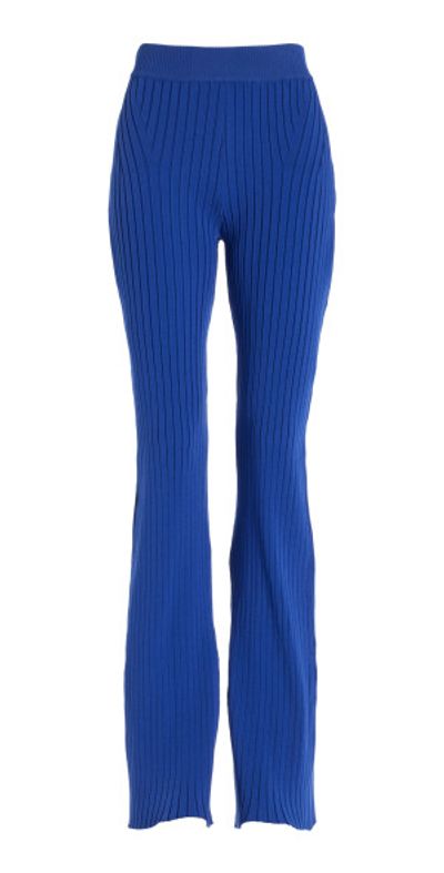 High Sport High Sport - Hannah Ribbed-Knit Flared Pants - Navy - XS