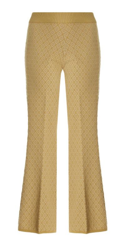 High Sport High Sport - Kickit Flared Diamond-Jacquard Knit Pants - Neutral - M - Moda Operandi