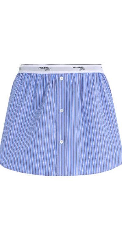 HOMMEGIRLS HOMMEGIRLS - Cotton Shirttail Mini Skirt - Blue - XS