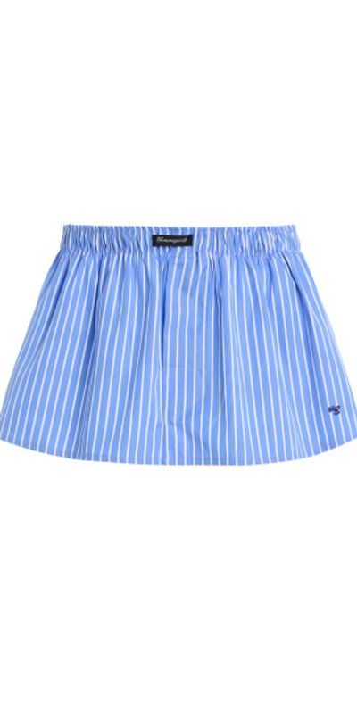 HOMMEGIRLS HOMMEGIRLS - Striped Cotton Mini Boxer Skirt - Navy - M